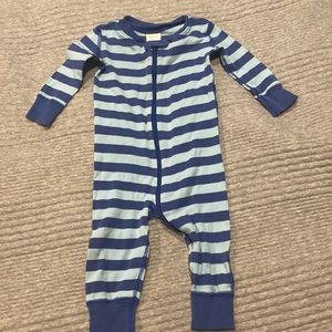 Hanna Anderson blue striped sleeper - size 75/ 12-18 mo